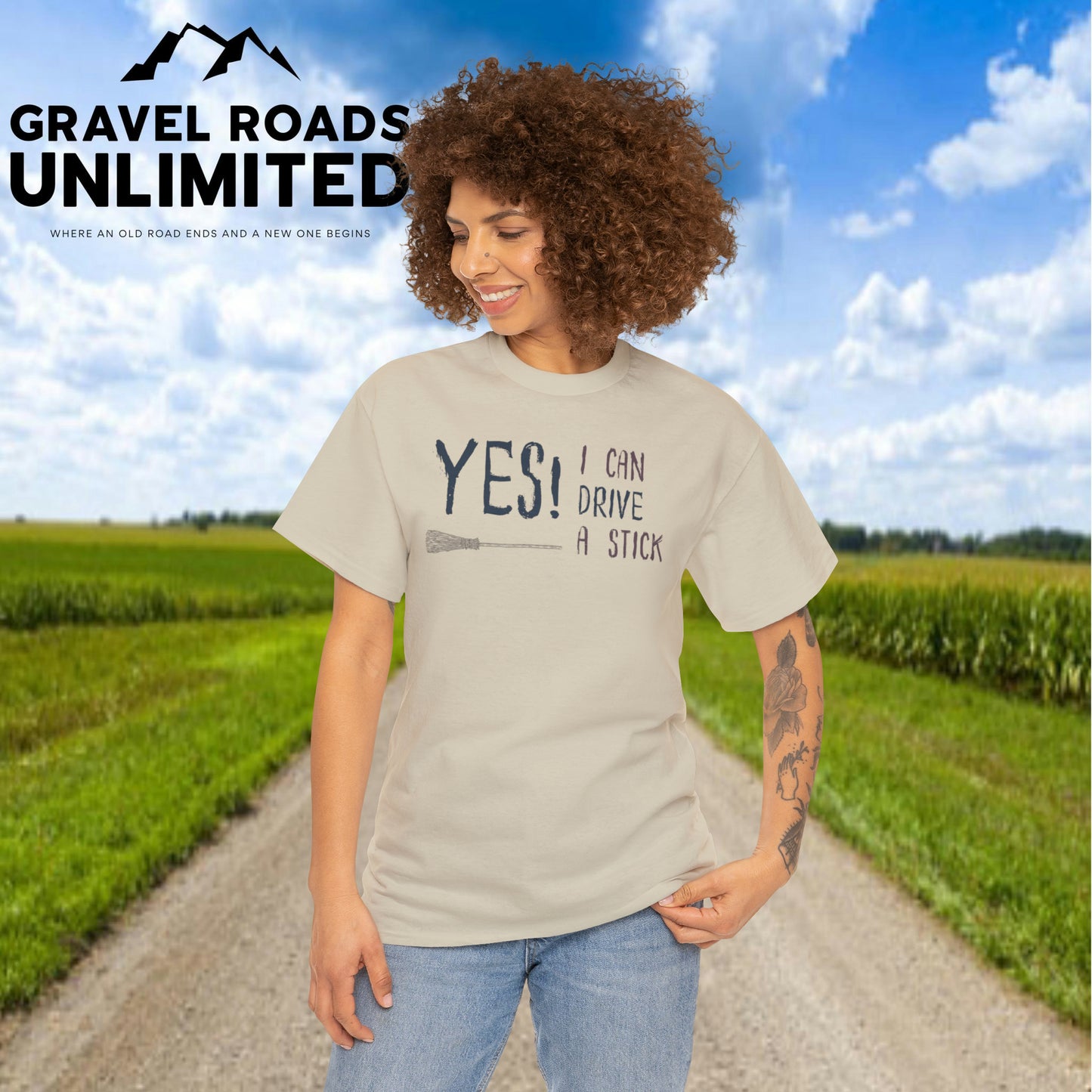 Yes I can drive a Stick! Halloween! Unisex Heavy Cotton Tee