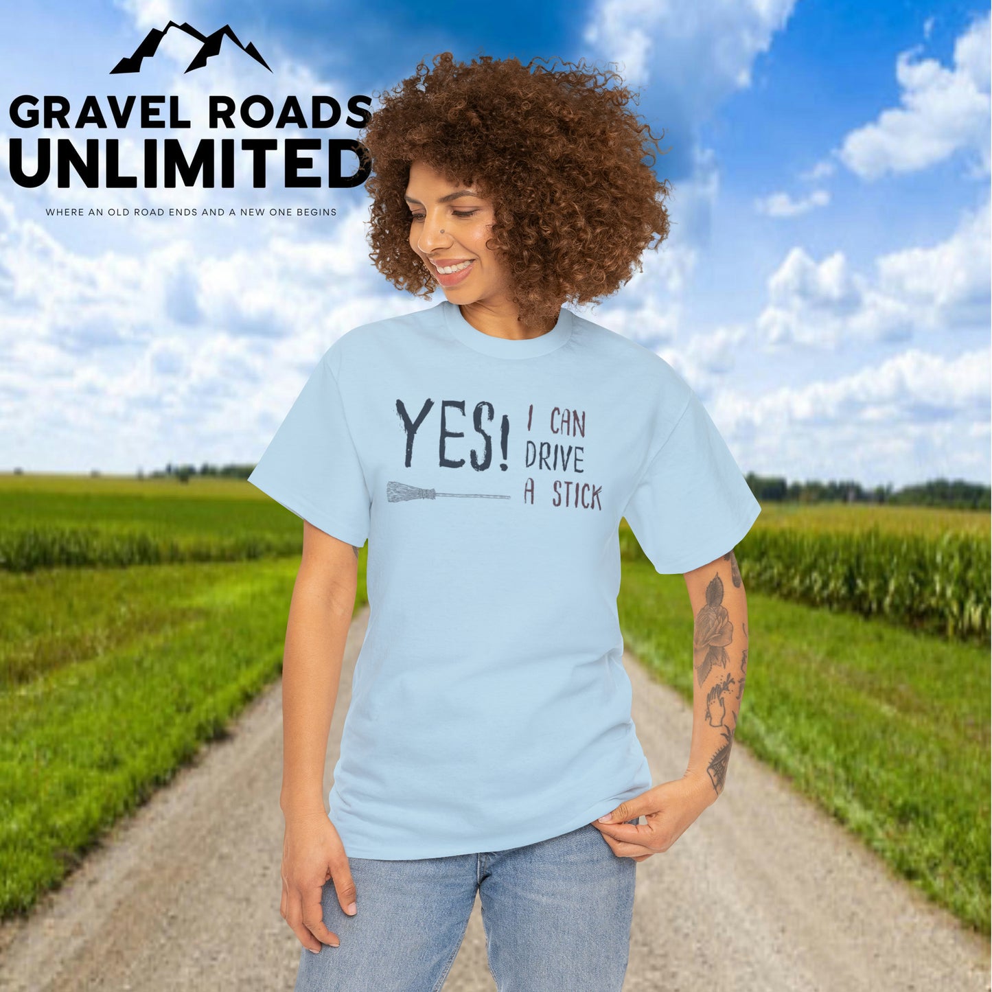 Yes I can drive a Stick! Halloween! Unisex Heavy Cotton Tee