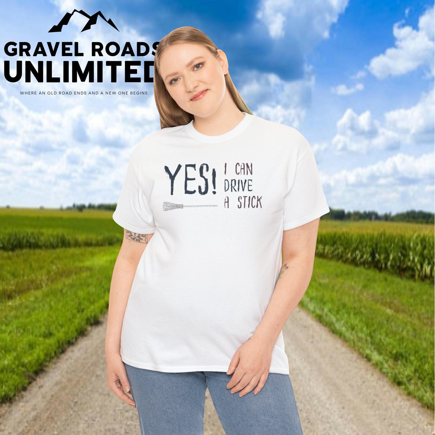 Yes I can drive a Stick! Halloween! Unisex Heavy Cotton Tee