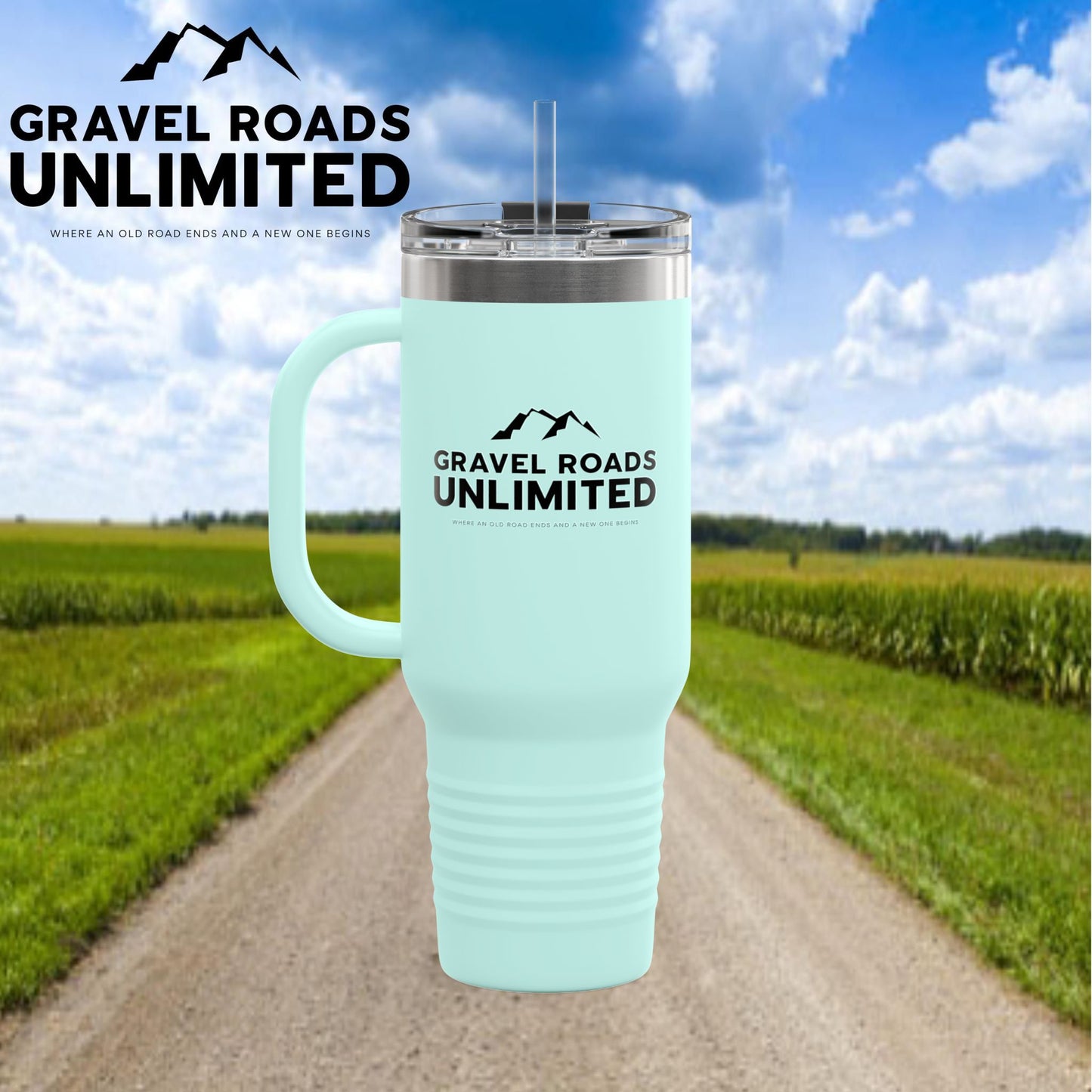 Gravel Roads Unlimited 40 oz Insulated Travel Adventure Companion Stanley Cup