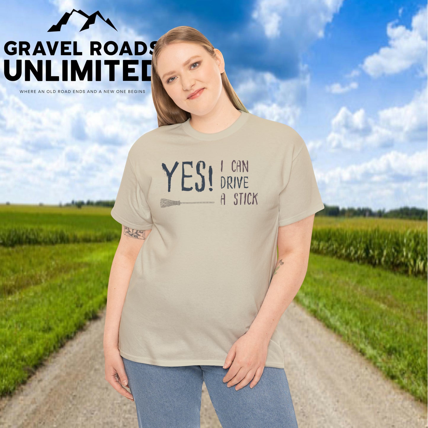 Yes I can drive a Stick! Halloween! Unisex Heavy Cotton Tee