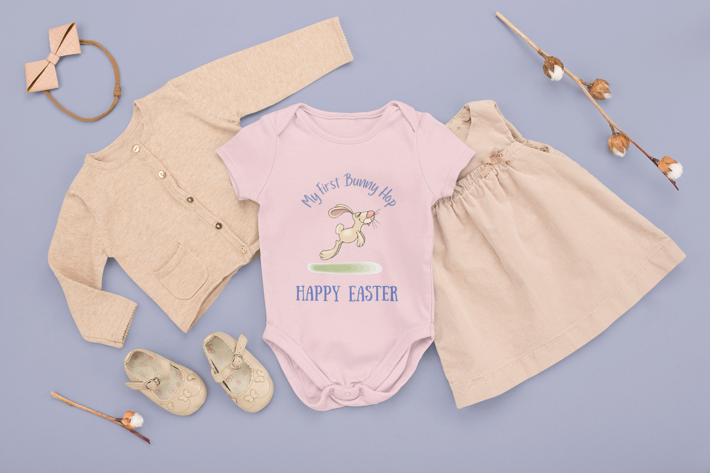 Boy & girl My First Bunny Hop Easter Infant Bodysuit