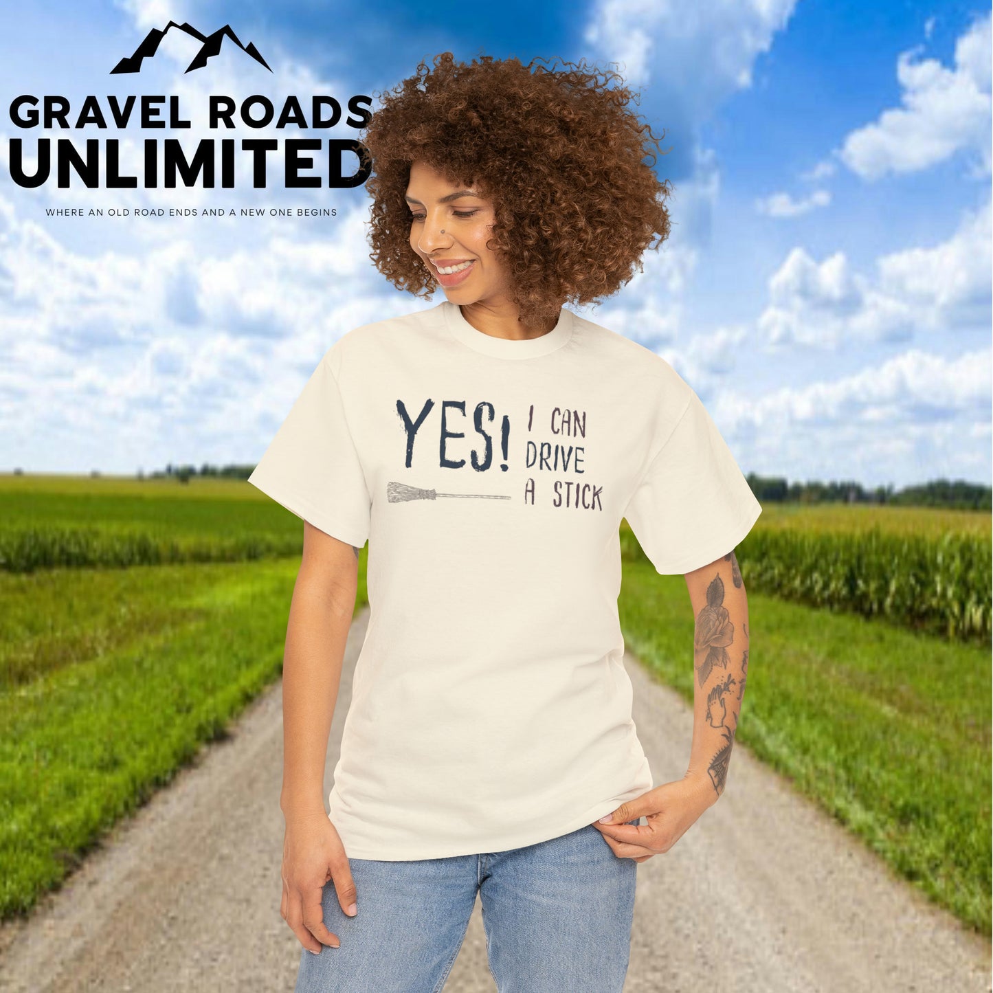 Yes I can drive a Stick! Halloween! Unisex Heavy Cotton Tee