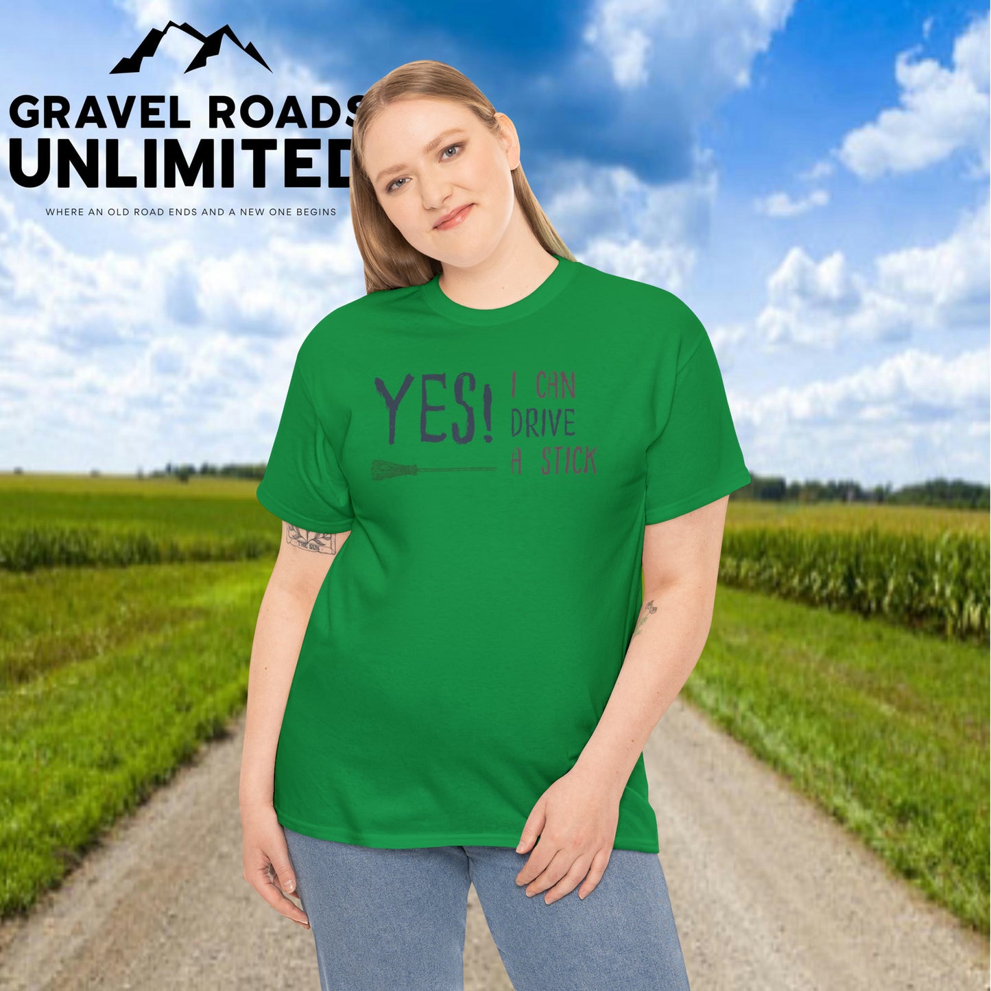 Yes I can drive a Stick! Halloween! Unisex Heavy Cotton Tee