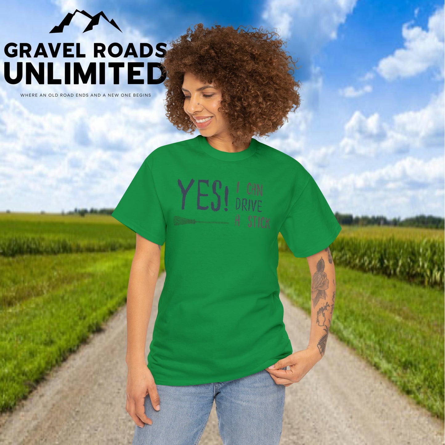 Yes I can drive a Stick! Halloween! Unisex Heavy Cotton Tee
