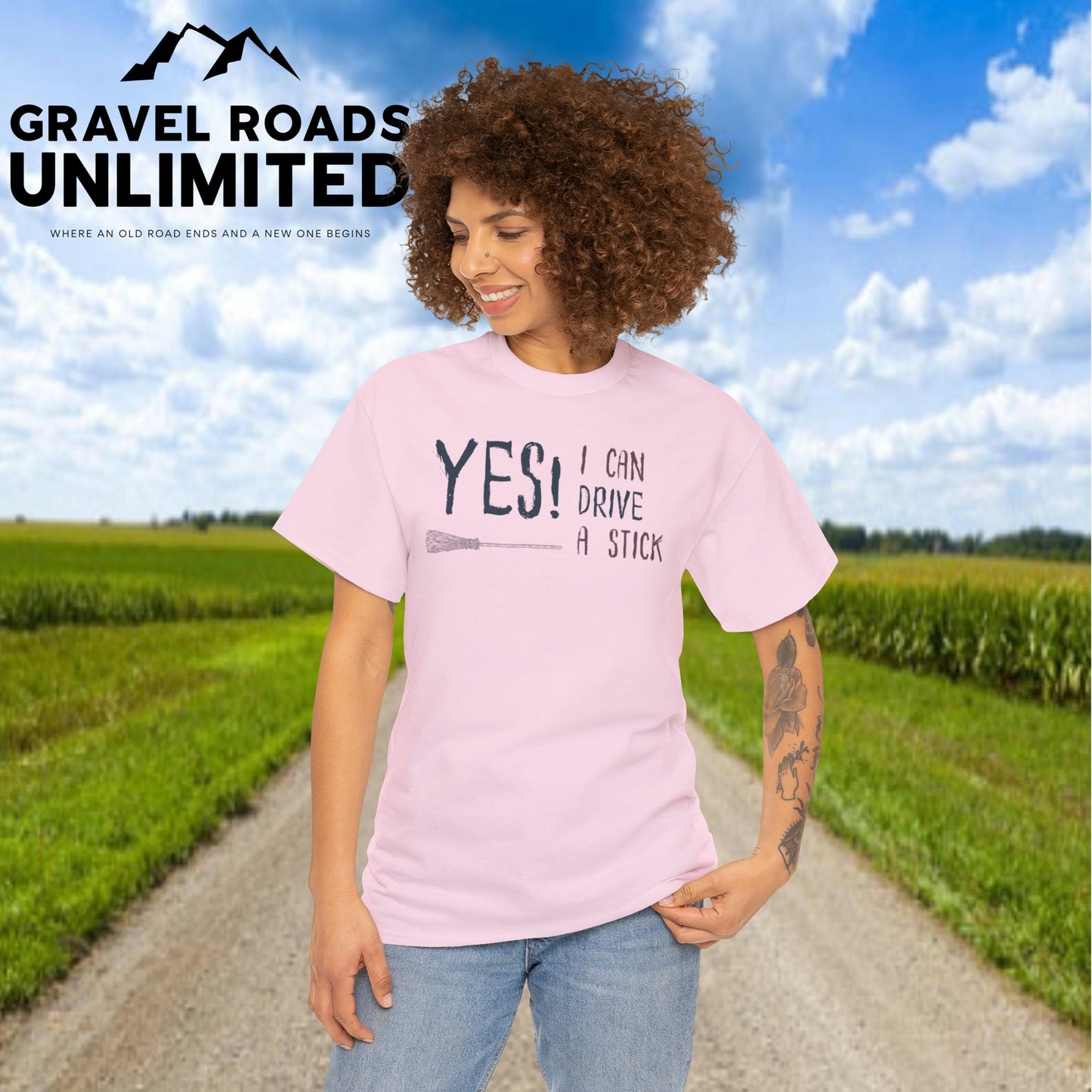 Yes I can drive a Stick! Halloween! Unisex Heavy Cotton Tee