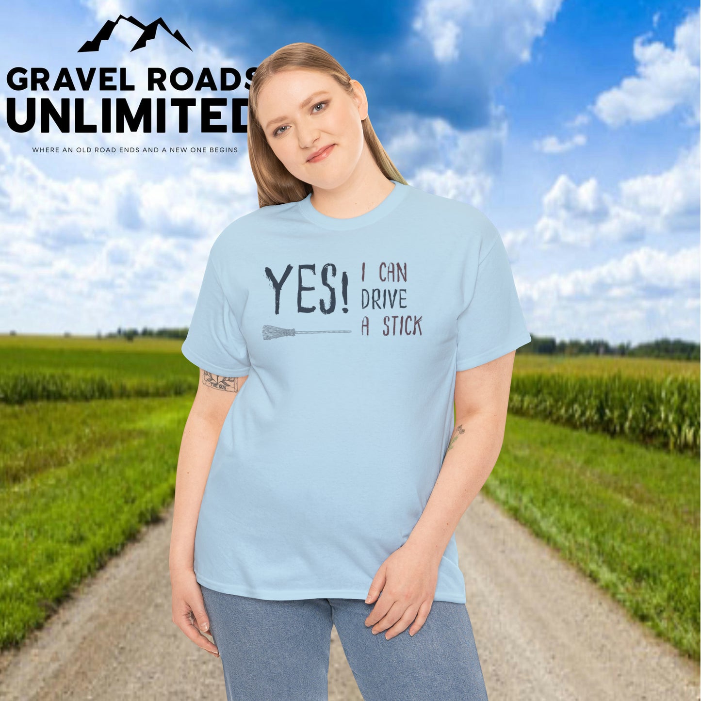 Yes I can drive a Stick! Halloween! Unisex Heavy Cotton Tee