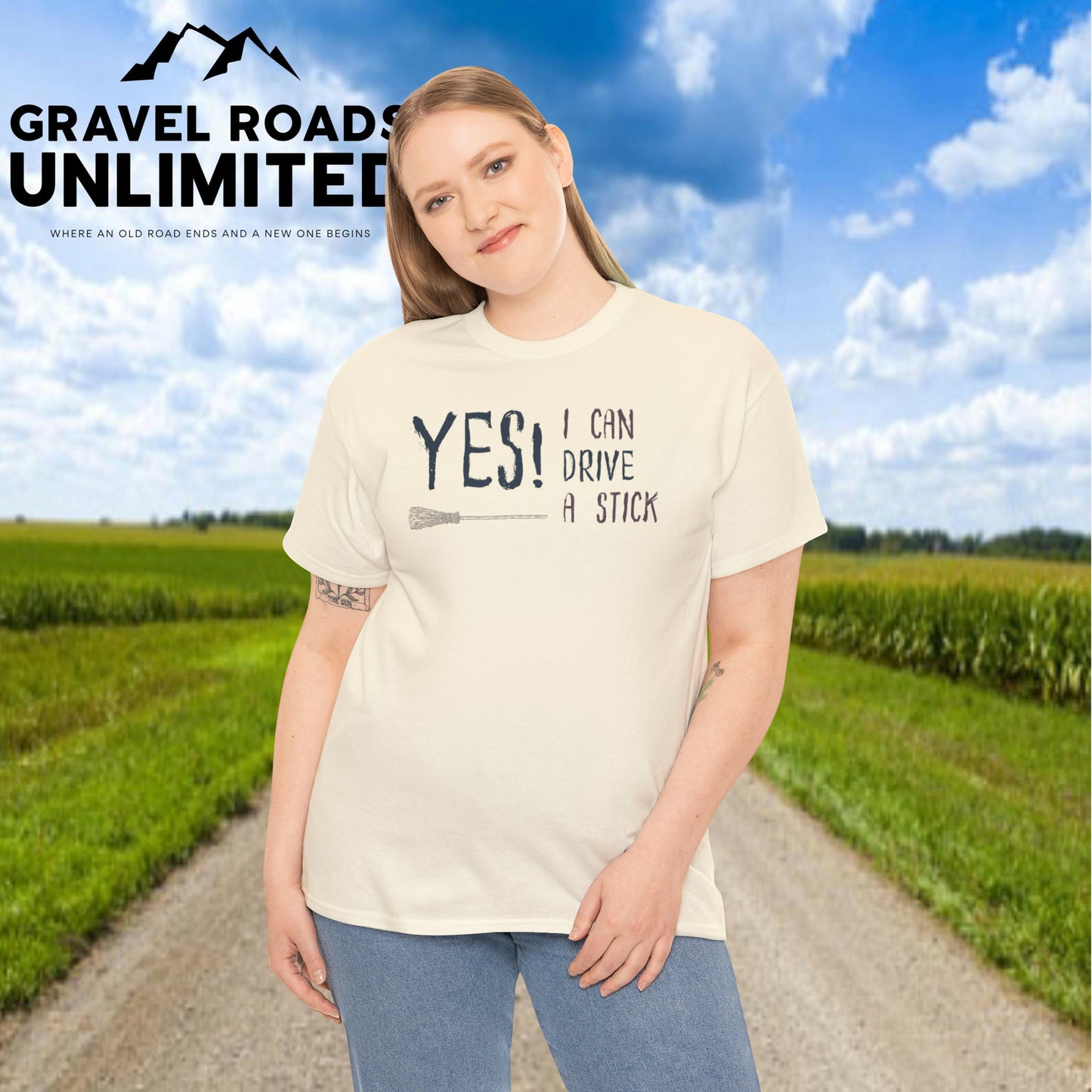 Yes I can drive a Stick! Halloween! Unisex Heavy Cotton Tee