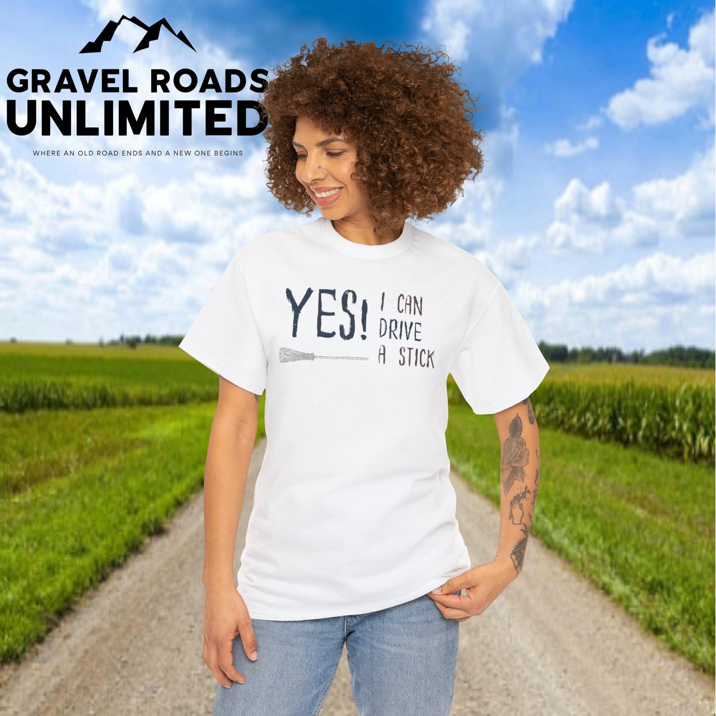 Yes I can drive a Stick! Halloween! Unisex Heavy Cotton Tee