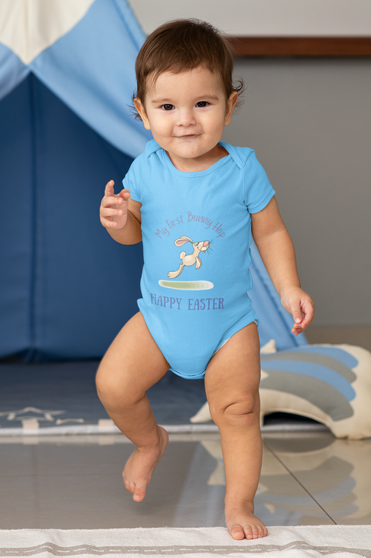 Boy & girl My First Bunny Hop Easter Infant Bodysuit
